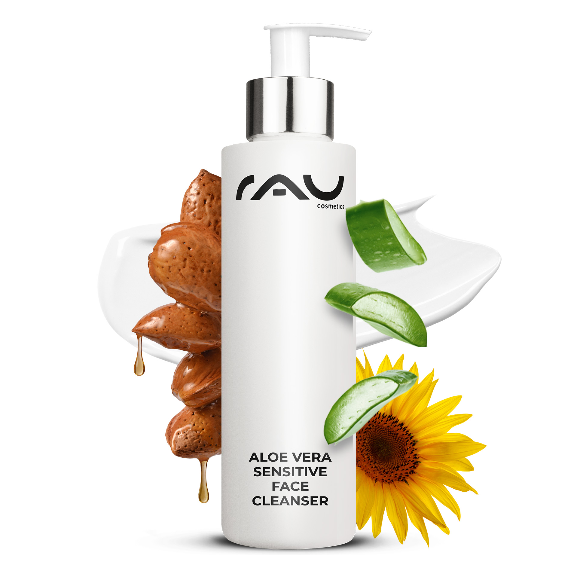 アロエベラ 敏感肌用洗顔料 200ml クレンザー Flasche, Lotion, Kräuterig, Kräuter, Pflanze
