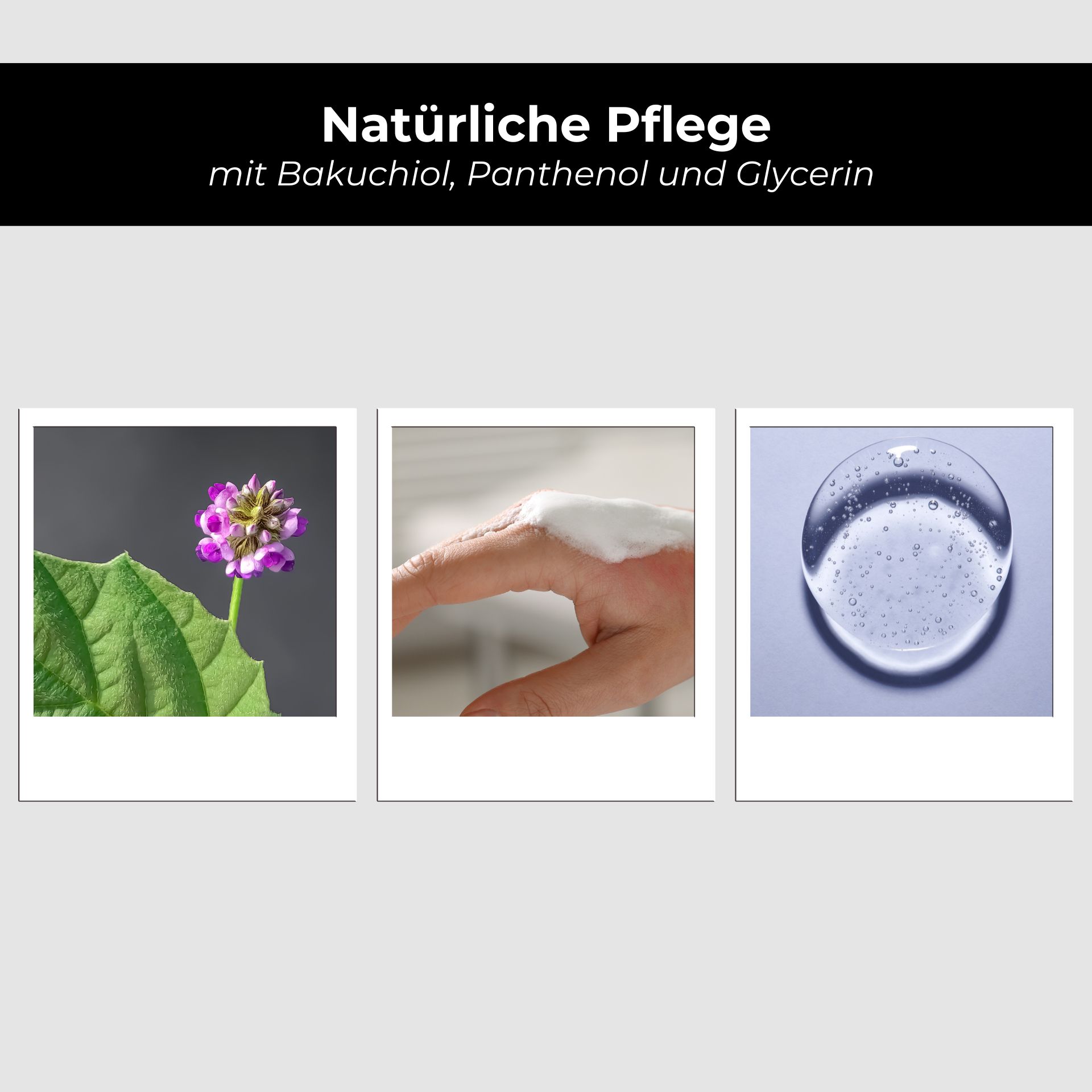 Bakuchiol Neck- & Dekolletee  Fluid 15 ml Gel bei Halsfalten Purpur, Blume, Blütenblatt, Eis, Blatt