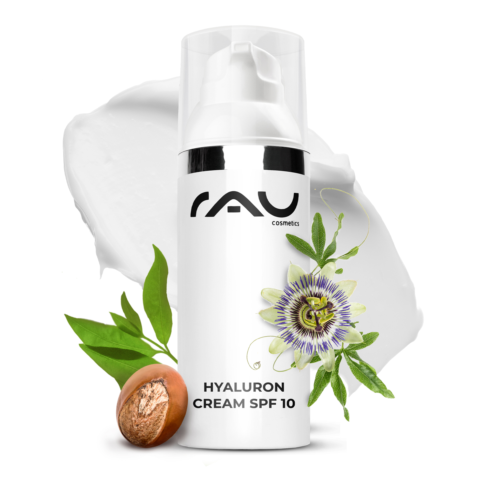 ヒアルロンクリーム SPF10 50ml フェイスクリーム UVプロテクト Kräuterig, Kräuter, Pflanze, Flasche, Lotion